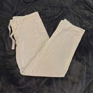 Perry Ellis Men's 100% Linen Drawstring Pants With Pockets, 32"/36" Inseams